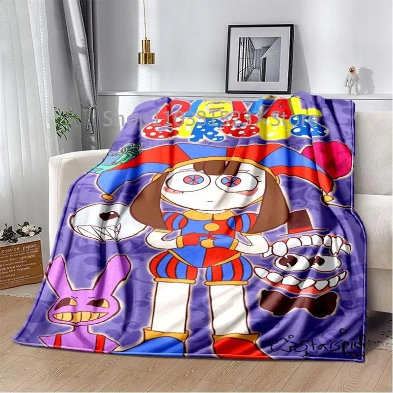 Cartoon Pomni Jax Digital Circus Magie Decken, Kinder Überwurfdecke, für Schlafzimmer Wohnzimmer Sofa Bett Auto, Kinder Geschenk, Decke