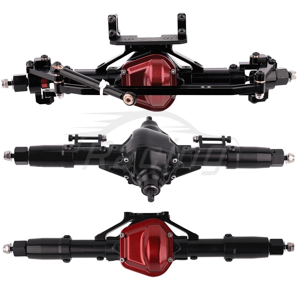 Metal Alloy Front Middle Rear Straight Axle with Servo Base for 1/10 RC Rock Crawler Car Axial SCX10 RC 4WD D90 Upgrade Parts