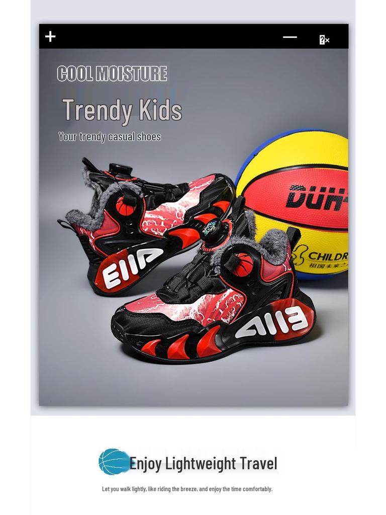 Chitu 2025 Winter Jungen Basketballschuhe - Trendig, mit Baumwoll-Fleece gefüttert zum Laufen