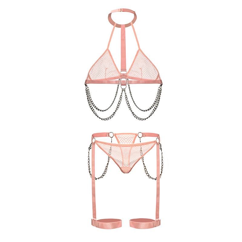 "Elegant Lace Lingerie Set: Comfortable, Soft and Sexy Three-Piece Women's Ensemble"