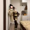 Women's Eco-friendly Horn Button Lambswool Coat - Mid-length, Thickened Fur, 2025 Autumn/Winter Style