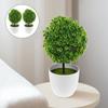2 Pcs Potted Bushes Home Decor Artificial Plants Indoor Small for Decoration Bookshelf