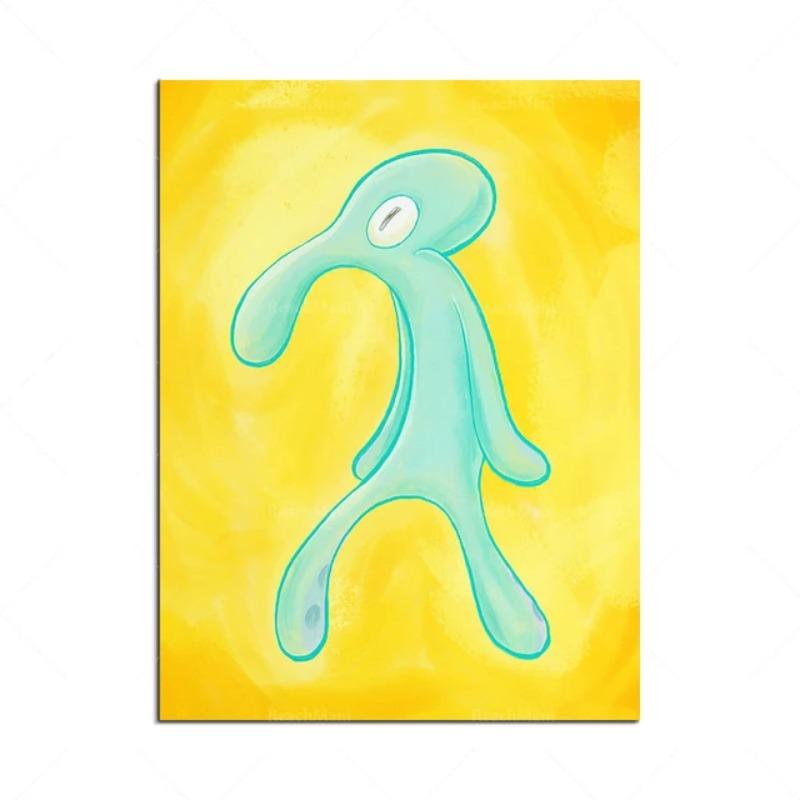 Galleria Fett und Brash Tintenfisch Kunst Leinwandgemälde Thaddäus Graffiti Druck Wandbild Nordische Wohnzimmerdekoration Poster P