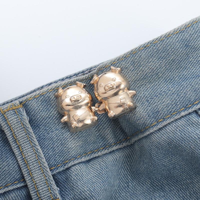Verstellbare Bundschnalle für Schlankmacher-Jeans – Abnehmbar, Ohne Nähen, Nagelfreie Lösung.