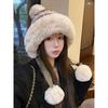 Chapeau en peluche, Chapeau tricoté, Chapeau chaud, Épaissi, Chapeau résistant au froid, Chapeau protège-oreilles