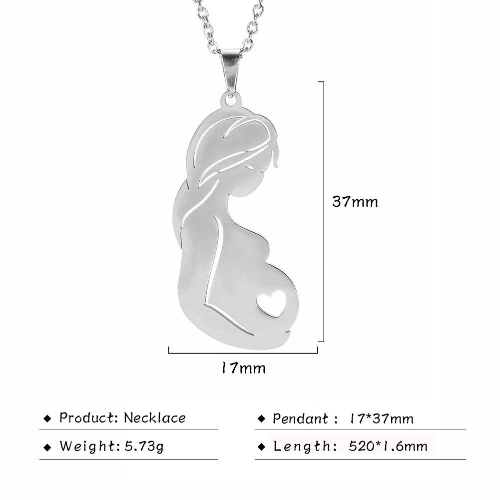 Cazador Lovely Family Pendant Necklaces Mom Dad Children Baby Pregnant Woman Stainless Steel Choker Jewelry Mother Day Gift New