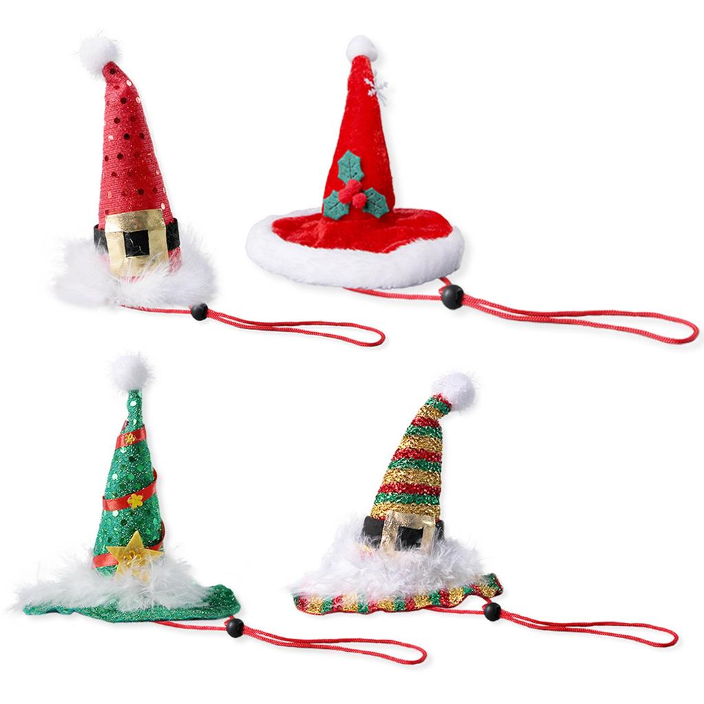 Weihnachts-Haustierhüte für Katzen und Hunde Weihnachtsdekorationshüte Haustierbedarf Kreative Niedliche Weihnachtshüte