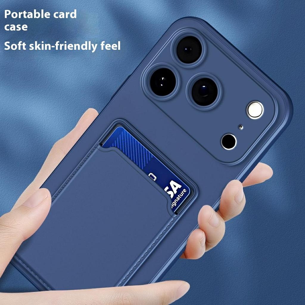 Pro iPhone 17 Pro Pouzdro Flexibilní TPU Kryt na telefon se zadní kapsou na karty