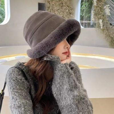 Temperament Autumn And Winter Suede Fluffy Plush Northeast Hat Female Fisherman Hat Winter Yankee Thickened Warm Mongolia Hat