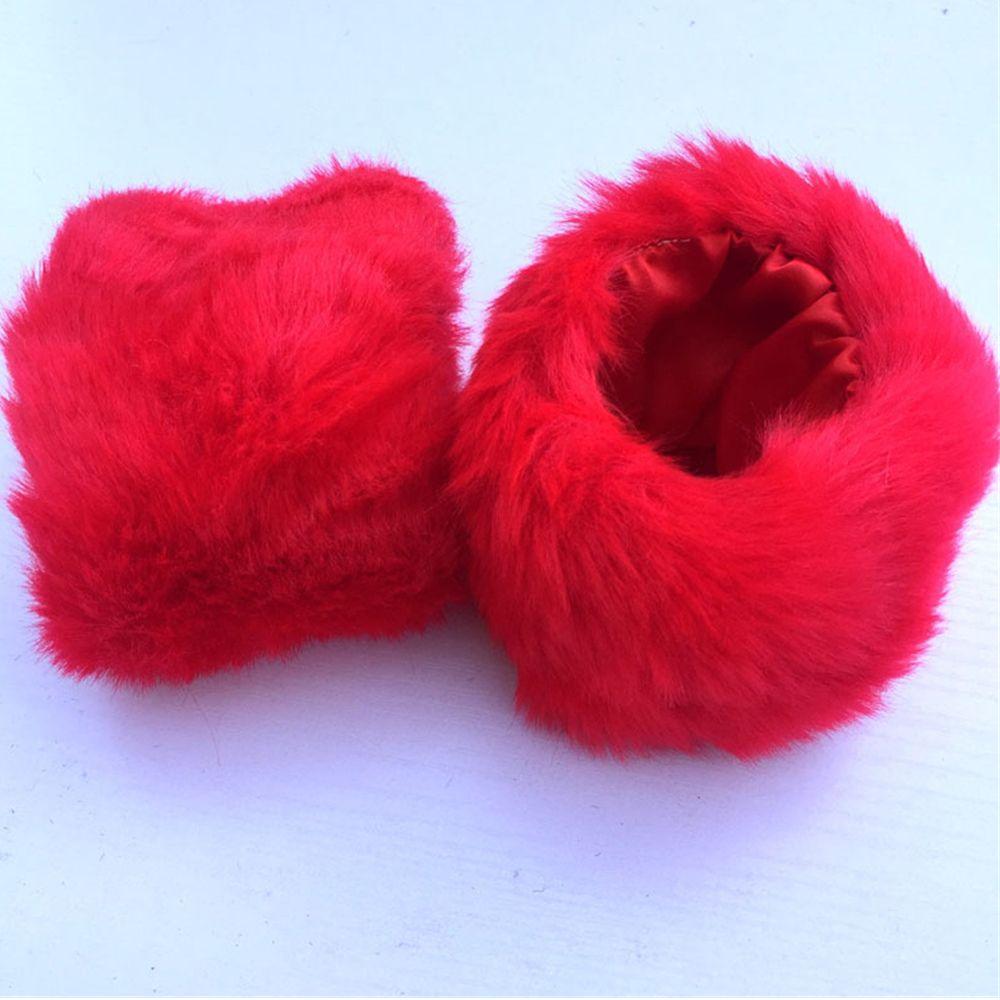 Windproof for Wool Coat & Jackets Clothing Accessories Furry Wrist Cuff Arm Warmer Warm Furry Wristbands Faux Fur Wrist Cuffs