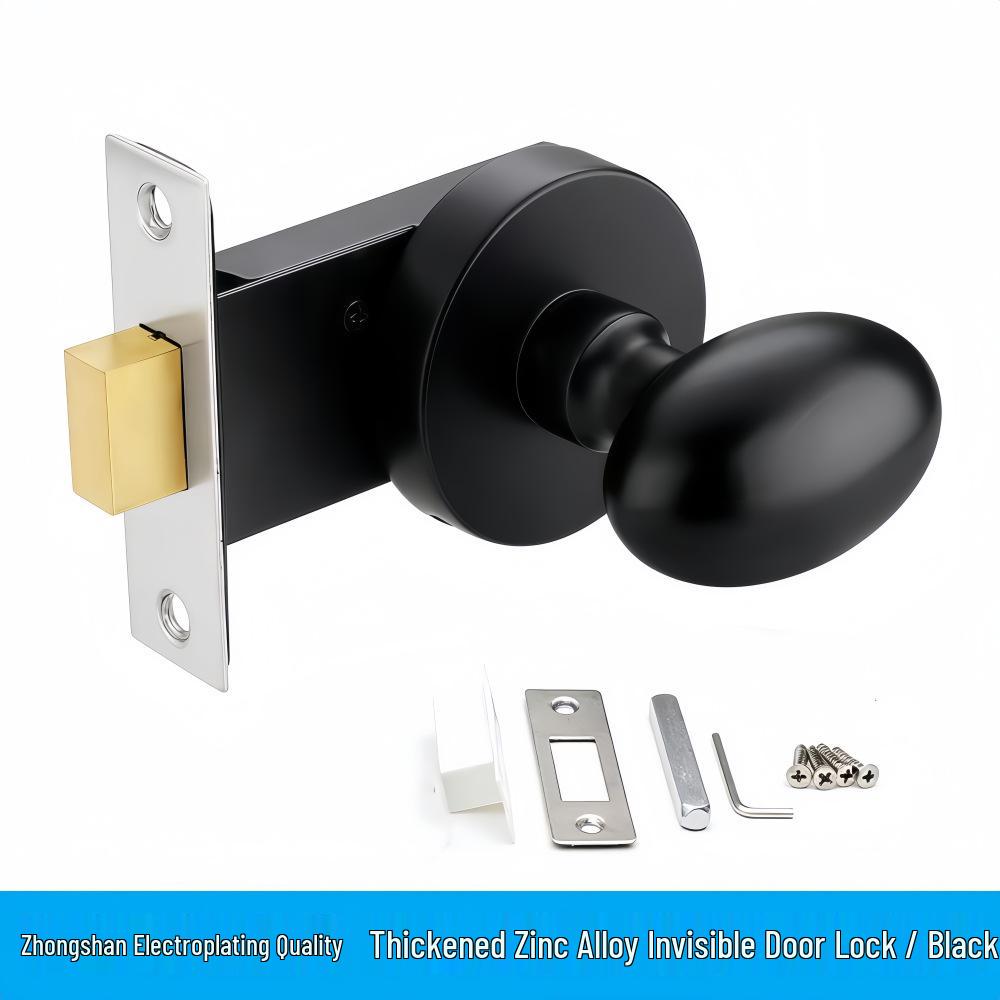 Gray Concealed Invisible Bedroom Door Handle with Hidden Solid Ball Lock
