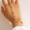 Bracelet High Saturation Dripping Glaze Blue White Eye Shape One-Piece Ring Integrated Design Bracelet Turkish Eye Symbol Bracelet