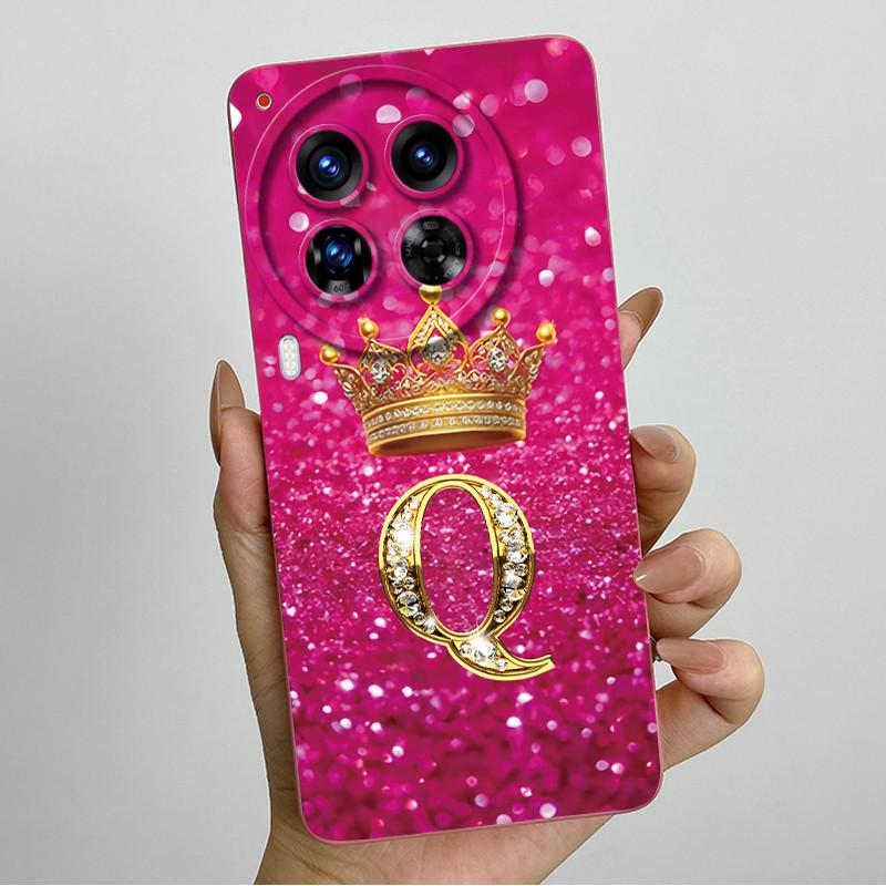 Camon30 Phone Case For Tecno Camon 30 Pro Premier 5G Casing Crown Letters Liquid Silicone Protection Back Cover Anti Slip Funda
