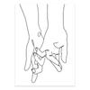 Schwarz Weiß Paar Linie Wand Kunst Leinwand Malerei Linie Zeichnung Hand Liebe Kuss Poster und Drucke Nordic Bild Wohnzimmer decor