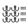 6Pcs Coat Hooks Wall-Mounted Towel Hanger For Coat Hats Clothing Home Storage Hooks Wall Double Hook Towel Hanger