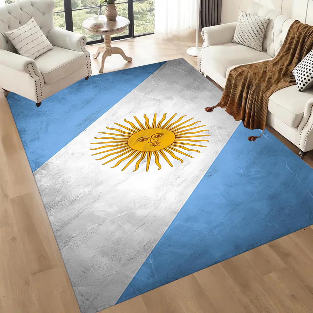 Argentina Sparkle Flag Square Rugs Are a Great Choice for Living Rooms, Bedrooms, Home Décor, and As Gifts.