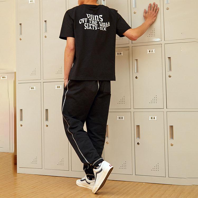 Vans Bagua Pattern Letter Print Loose Short Sleeve T-Shirt Unisex Tops Black VN0A5HAIBLK