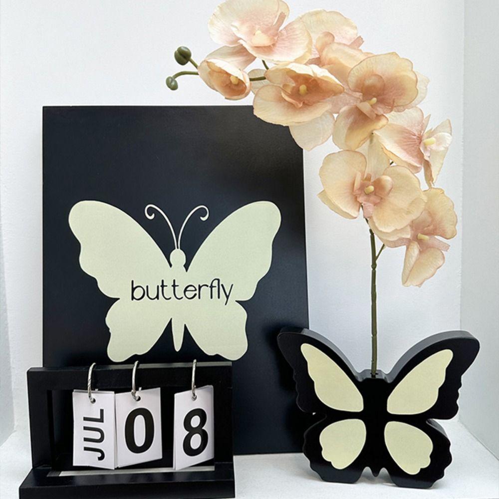 

Fashion Butterfly Decorative Vase French Style Wood Flower Vase Home S чёрный
