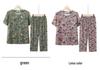 Set Pigiama Estivo Floreale con Pantaloncini e Cardigan per Donne Anziane