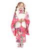 Shichigosan Mädchen Kimono schlichtes komplettes Set 753 Yumemi Pfirsich Lila [KYOETSU] [Kyoetsu] 3-jähriges Set, Hifu, Accessoires, (5. Blume, 90-100cm)