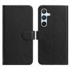 For Samsung Galaxy S25 Case Wallet Stand Litchi Texture Genuine Cow Leather Flip Phone Cover