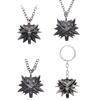 Retro Classic Fashion Pendant Witcher 3 Metal Wolf for Head Men's Animal Necklace Jewelry European American Games Jewelr