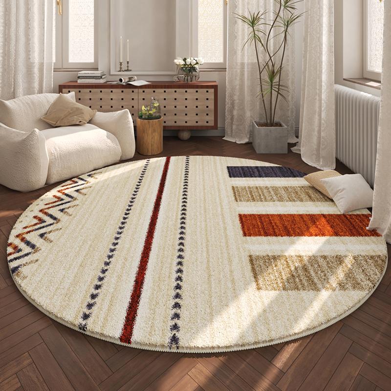 

Morocco Round Carpet Fluffy Soft Plush Floor Mat American Retro Bedroom Decor Living Room Rug Thickened Study Mat 80x80CM