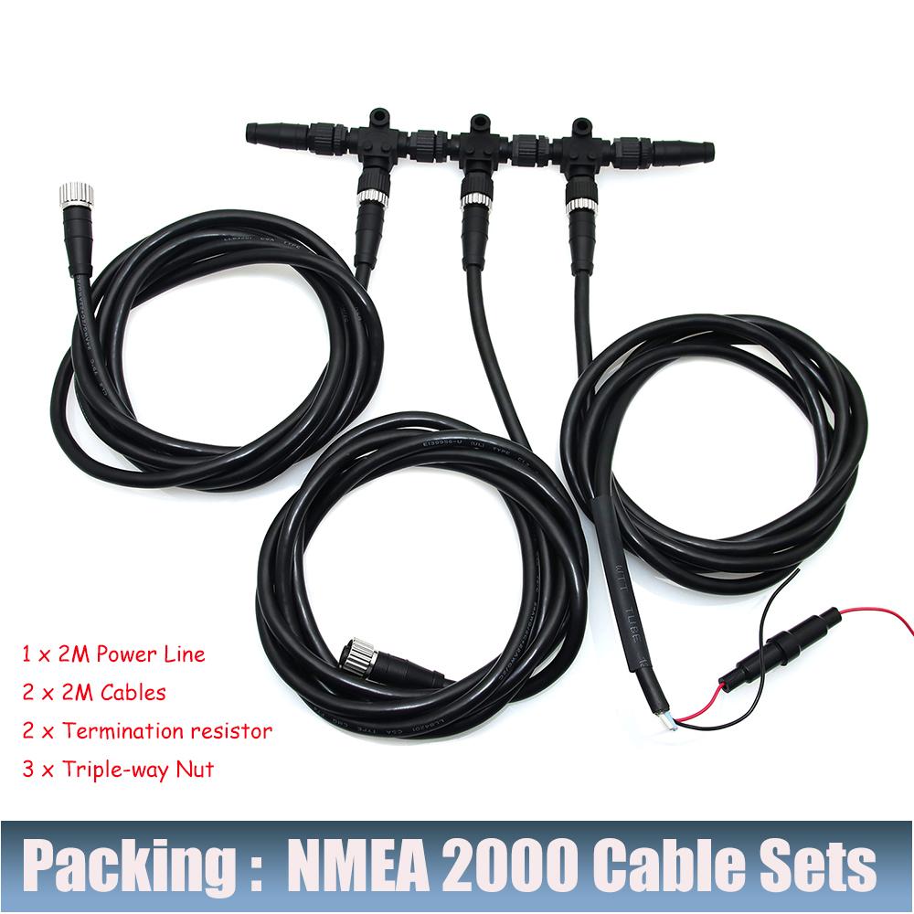 NMEA 2000 Adapter Converter Cable T-type Connector 3 Ports 6 Ports Female and Male Marine Boat Marine Boat Starter Kit 0.5-4M