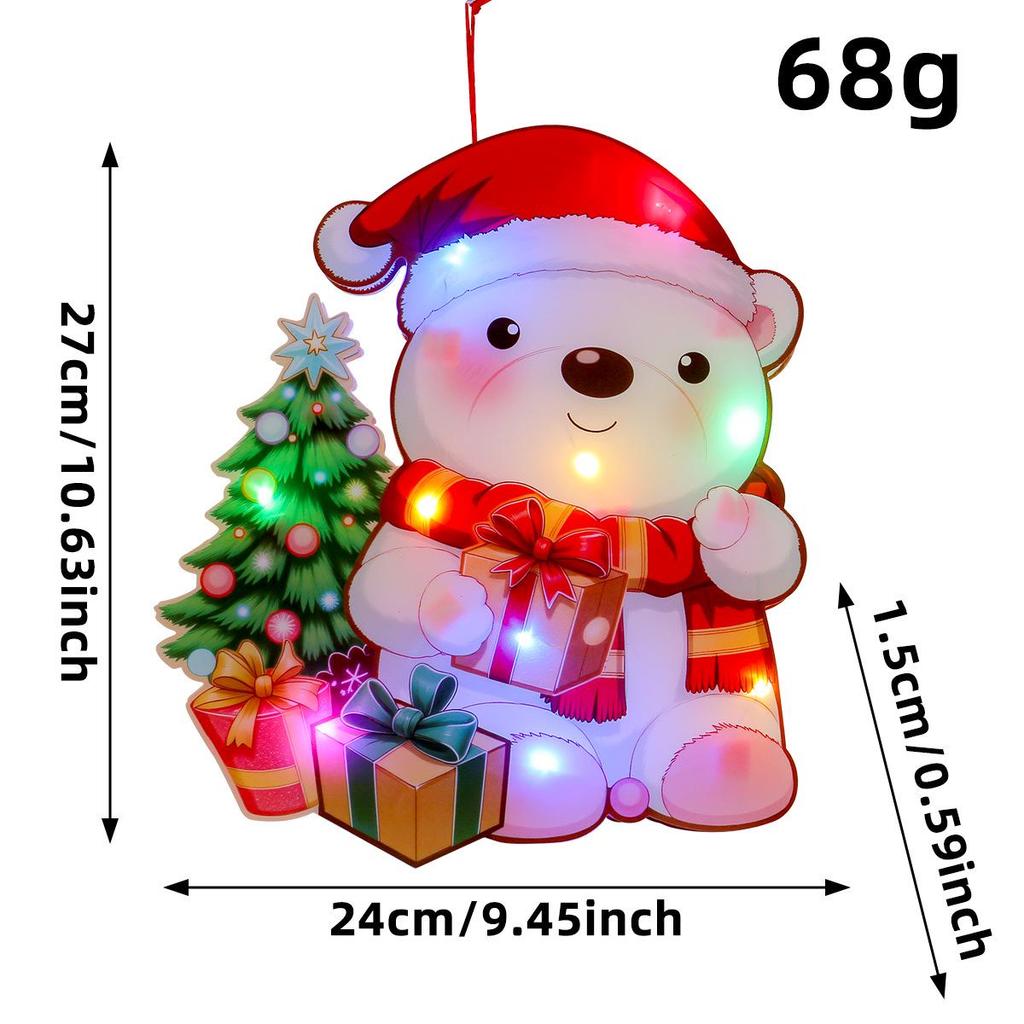 Illuminated Santa and Snowman Door Hanging Ornaments - Christmas DIY String Lights & Scene Decor.