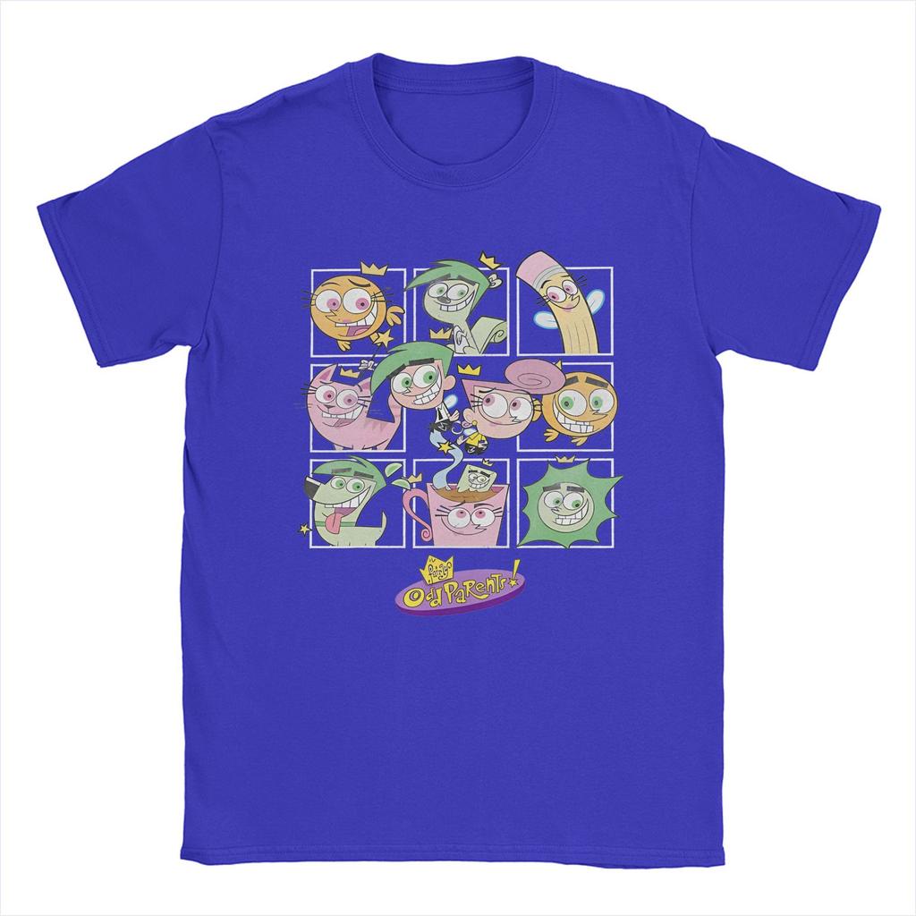 The Fairly Oddparents Vintage Bambini Film T-Shirt Uomo 100% Cotone Fantastica T-Shirt Cartone Animato Manica Corta Merchandising Taglia Larga