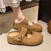 Spring fashion little golden beans Mary Jane pedal half a bag of height-increasing slippers Ou Ruofeng shoes