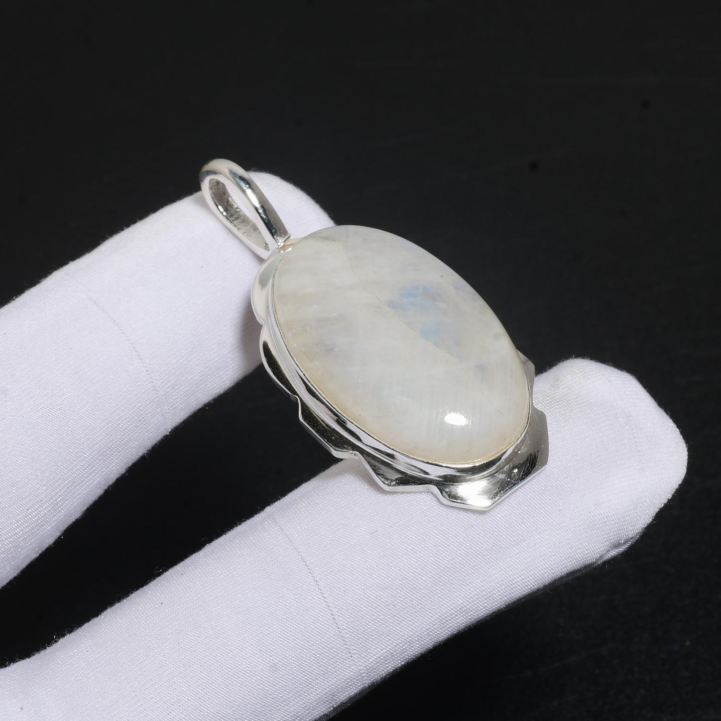 

Радужный лунный камень, подвеска из стерлингового серебра 925 пробы ручной работы, овальная подвеска из драгоценного камня, ювелирные изделия из натурального лунного камня, лечебные украшения для подарков