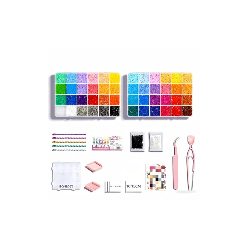 PXLAATY [Large Capacity 24 Colors, 48 Colors, 72 Colors] Iron Beads, 2.6mm Mini Size, Nano Beads Compatible, with Storage Case, Making Toy,
