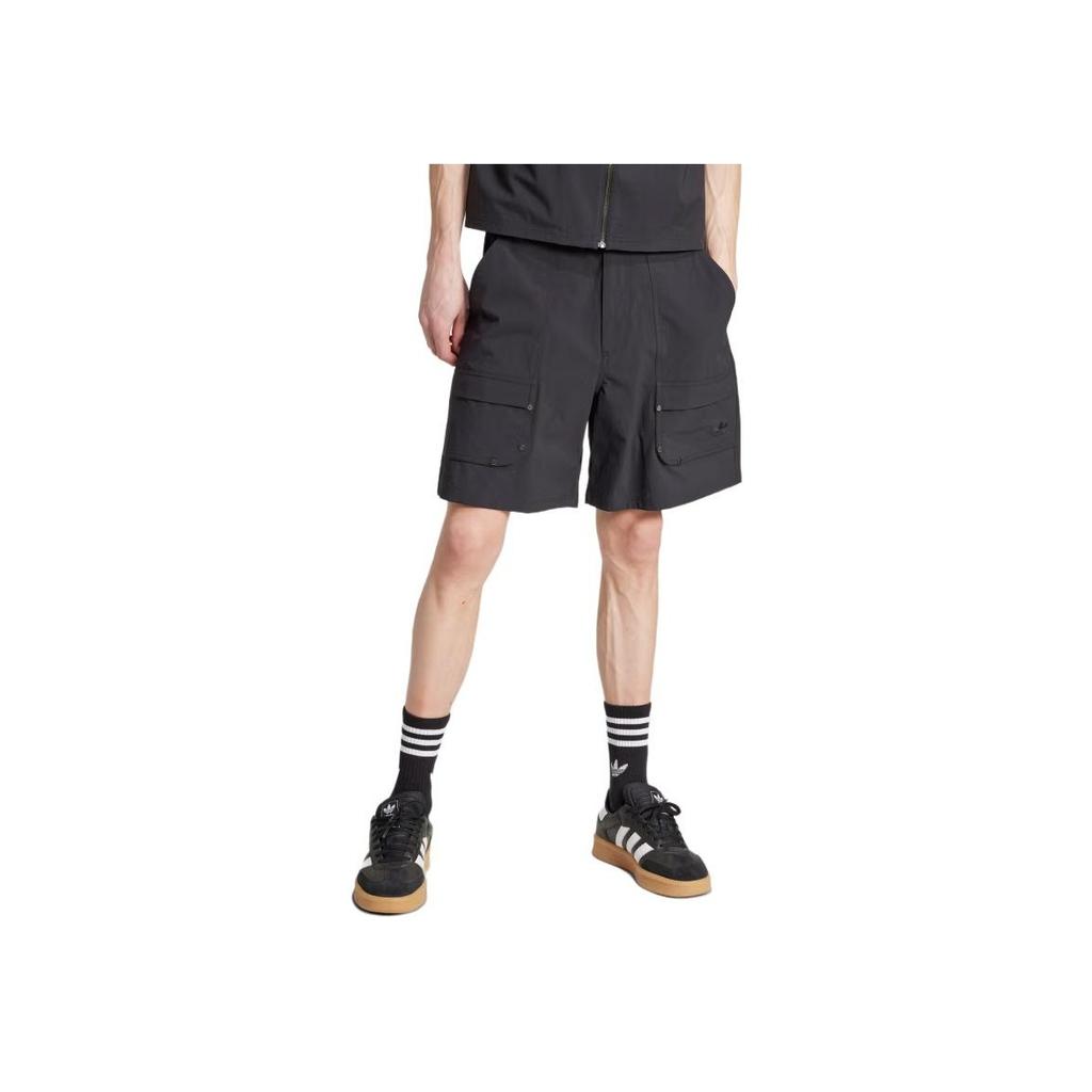 Adidas Originals Premium Essentials Fashion Casual Loose Versatile Cargo Shorts Men Shorts Black JD2107