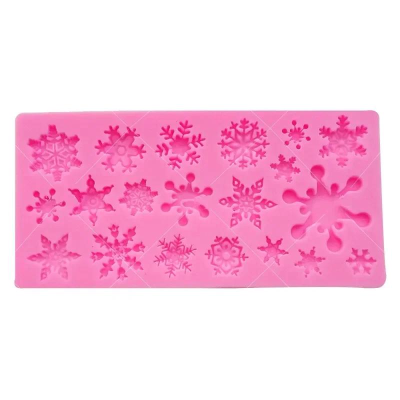 Christmas Snowflake Pattern Silicone Mold Baking Non-stick Heat-resistant Kitchen Cupcake Decoration Tool Chocolate Cake Mold