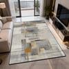 Modern Geometric Carpet Light Luxury Living Room Plush Plain Colour Rug Easy Cleaning Foldable Non-slip Study Floor Mat Bedroom