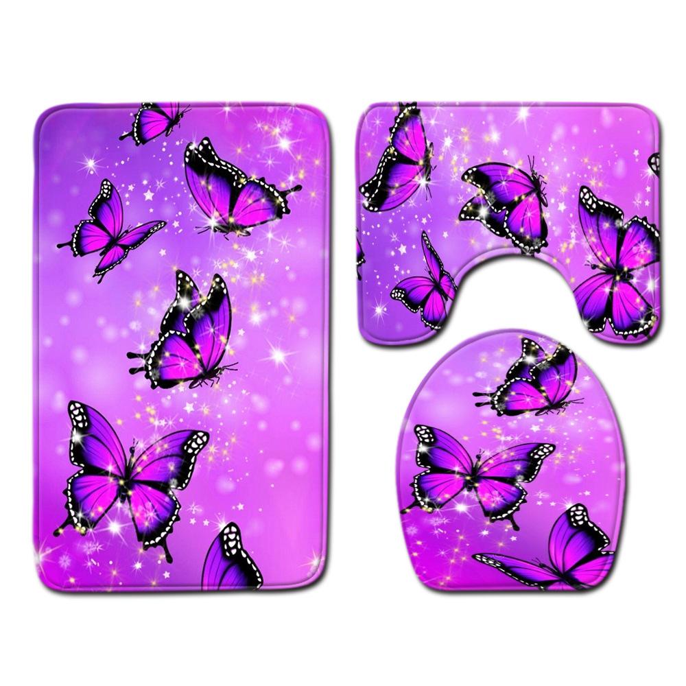 Animation Bathroom Floor Mat Three-Piece Bathroom Carpet Toilet Mat Set Door Mat Bathroom Non-Slip Mat