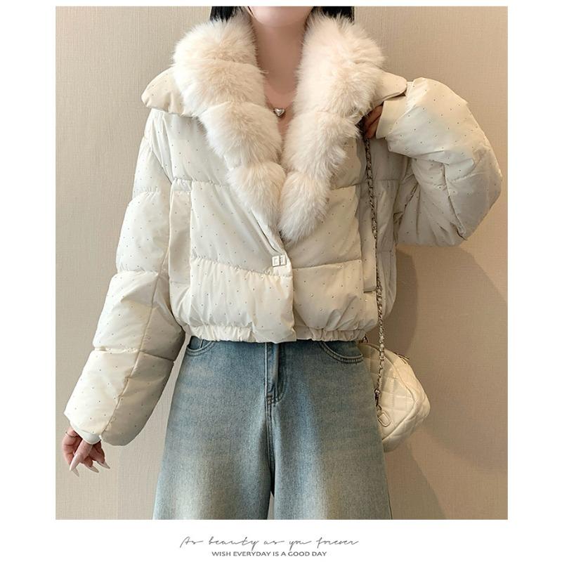 TIFICY Women's Fashion Casual Fall Winter Solid Color Print Long Sleeve Jackets & Coats Down Coats