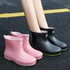 Women's new rain Shoes Fashion anti slip rubber shoes Lightweight waterproof rain boots Solid color ladies work Boots Zapatos