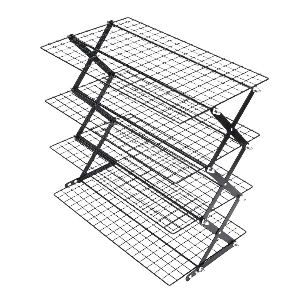 Raft de depozitare pentru blat de bucătărie pliabil din oțel inoxidabil, economisitor de spațiu, cu 4 niveluri pentru uscat alimente, condimente