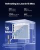 Commercial Ice Maker Machine, 204KG/24H Ice-Making Machine with 113KG Stainless Steel Storage Bin, Auto Self-Cleaning Ice Maker with Touchscreen for