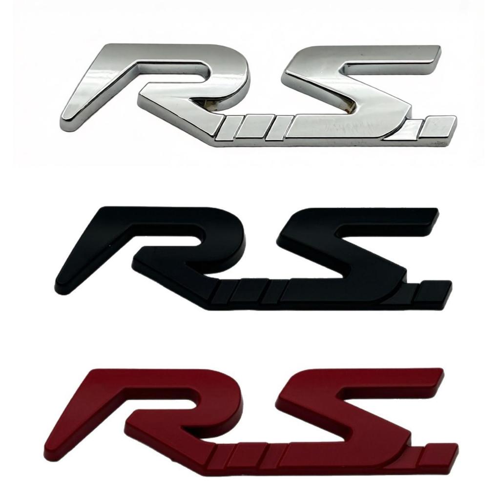 RS Logo Emblem Sticker: Renault Rear Modification, Sport Side, RS LINE Metal Body Decal