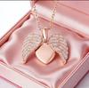 Engravable DIY Heart & Angel Wings Necklace - Custom European & American Style.
