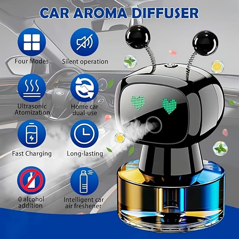 Design Robot Difuzor de Aromă Auto Reîncărcabil Ochi Emoționali AI 4 Moduri Reglabile Odorizant Inteligent pentru Mașină