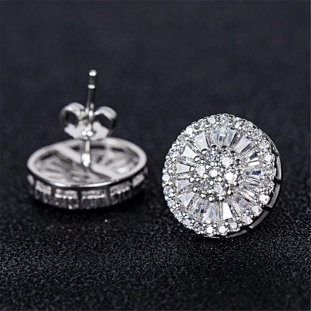 Huitan Unique Bright Fireworks Designed CZ Stud Earrings Trendy Simple Stylish Ear Accessories Minimalist Daily Wearable