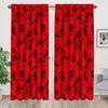 2stk Red Rose Abstrakt Marmormønster Gardiner Stanglomme Valentinsdagsdekorasjon Trykt Lysfiltrerende Kjøkkengardin