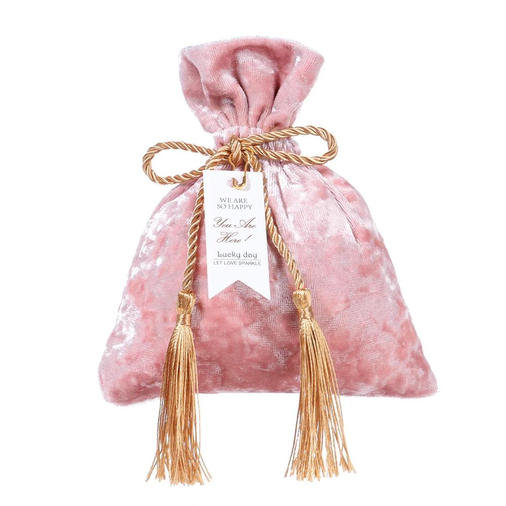 Velvet Candy Bag Gift Bags Velvet Cloth Drawstring Bags 3 Sizes Tassel Bag Wedding Party Candy Pouches