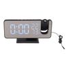 FM Radio LED Digital Smart Alarm Clock LED Digital Projection Alarm Clock for Bedroom Bedside Black