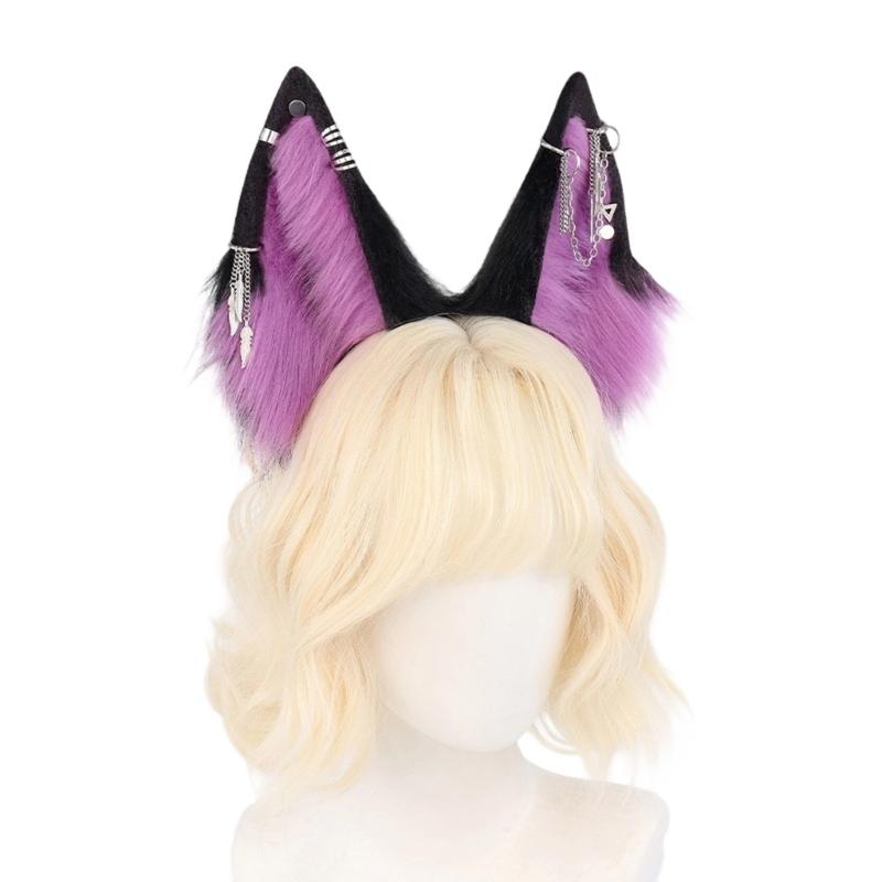 

Character Role Playing Animal Ear Headbands Soft Plush Wolf Ear Hairband Hair Decoration for Costume Enthusiasts
