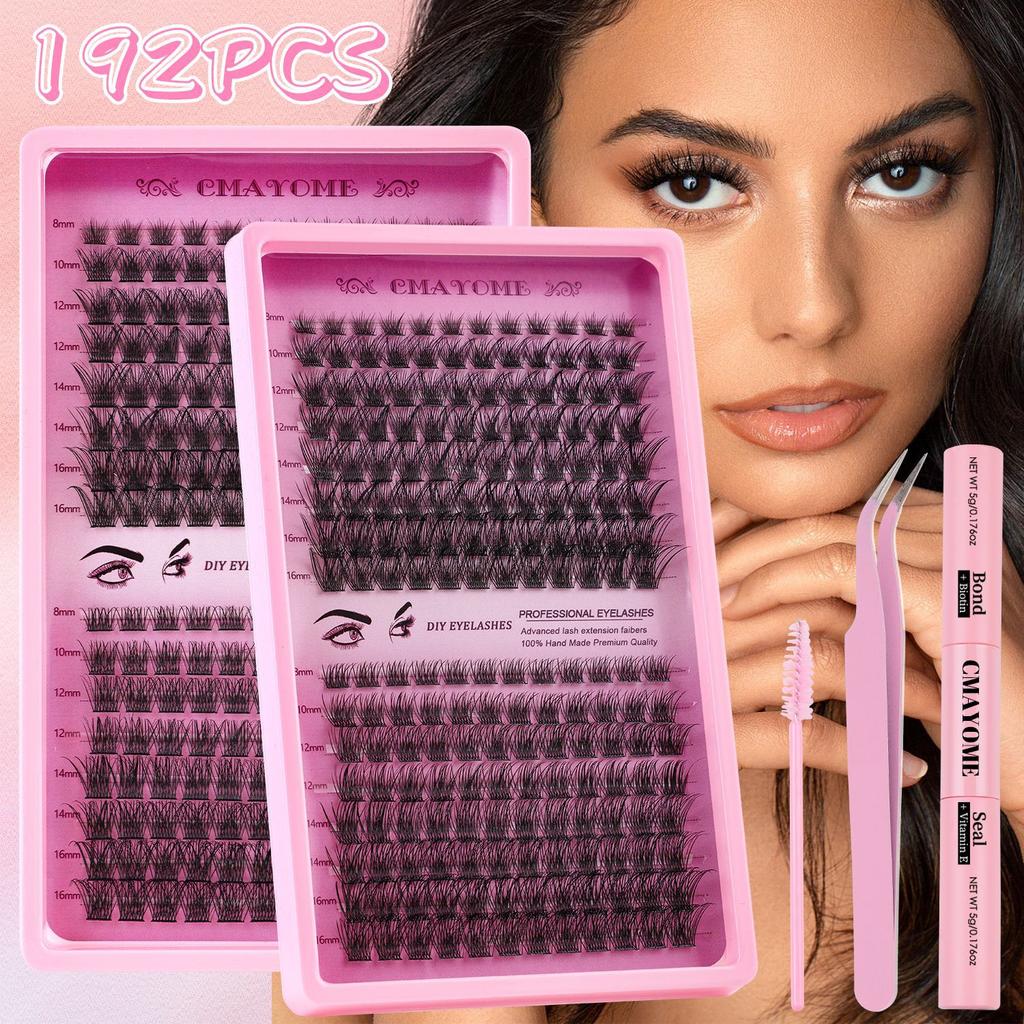 Single Cluster 192 Clusters C Song False Eyelash Set 8-18Mmdiy Segmented Grafting Thick Eyelashes
